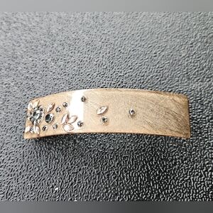 Elegant Floral Lucite Hair Barrette With Rhinestones BNIB